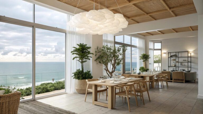 Beach blog image depicting a lovely scene on Bethany Beach as seen from a luxury home living room.