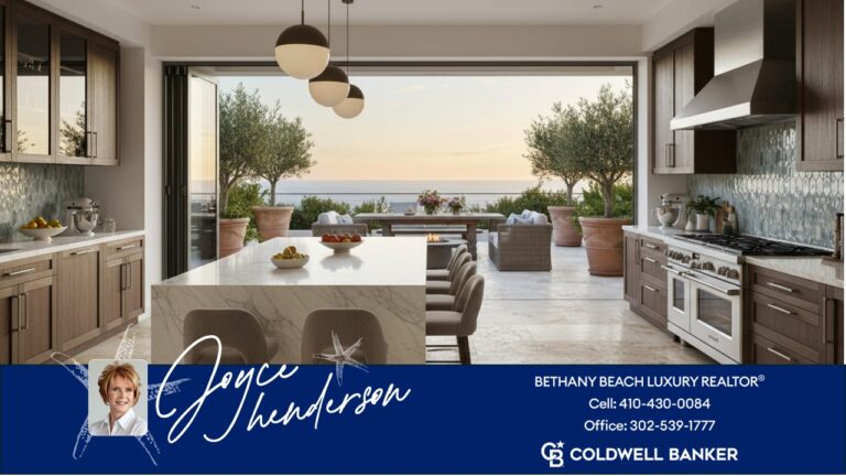 Image of a Bethany Beach luxury home with kitchen overlooking the oean